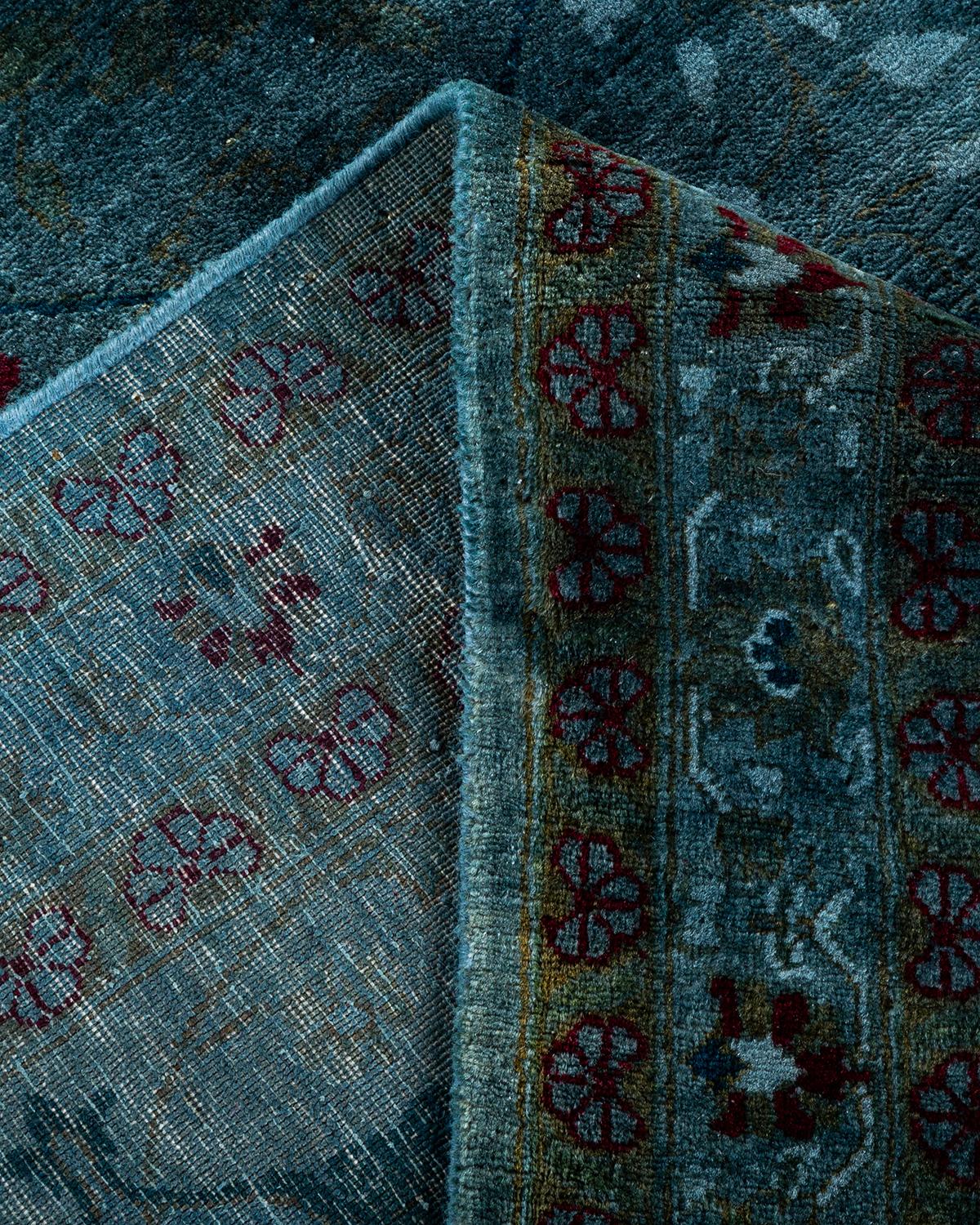 Lana Contemporary Overdyed Hand Knotted Wool Gray Area Rugs (Tappeto di lana grigio) in vendita