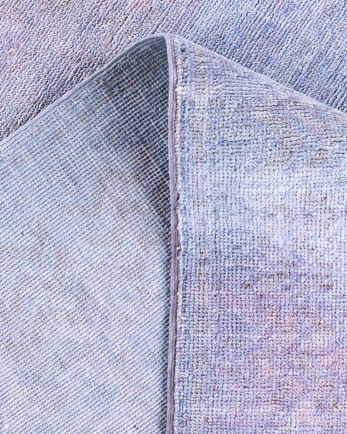 Lana Contemporary Overdyed Hand Knotted Wool Gray Area Rugs (Tappeto di lana grigio) in vendita