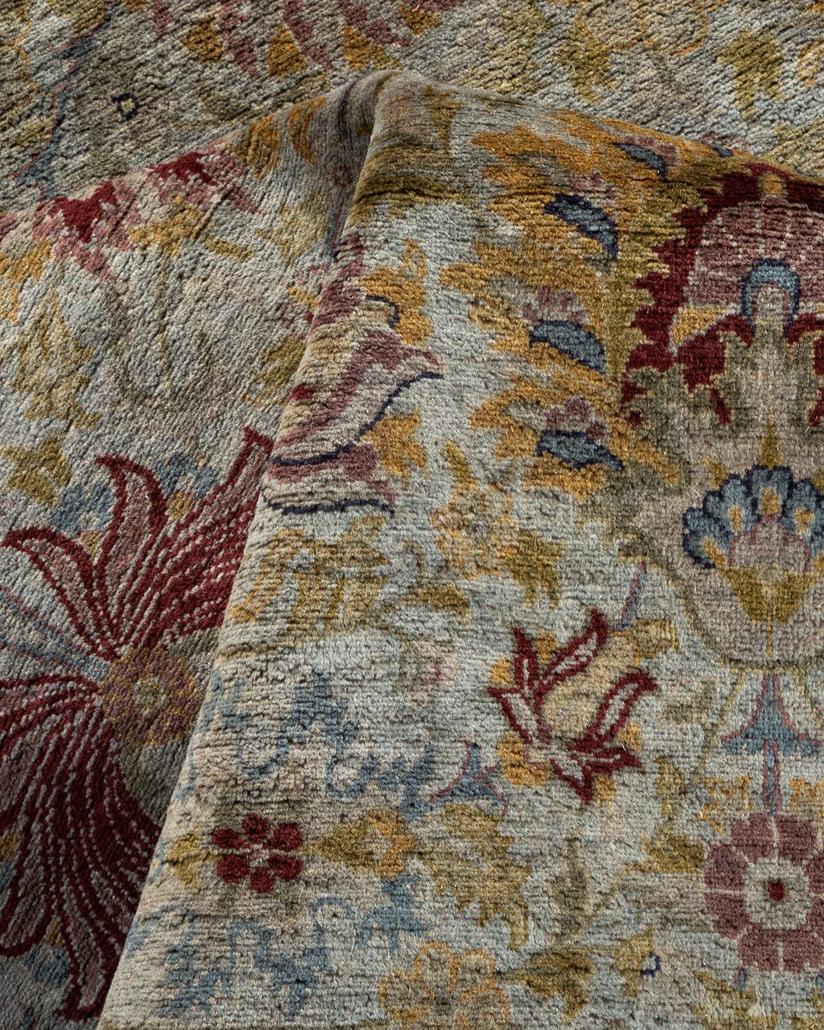 Contemporary Overdyed Hand Knotted Wool Gray Area Rugs (Tappeto di lana grigio) in vendita 1