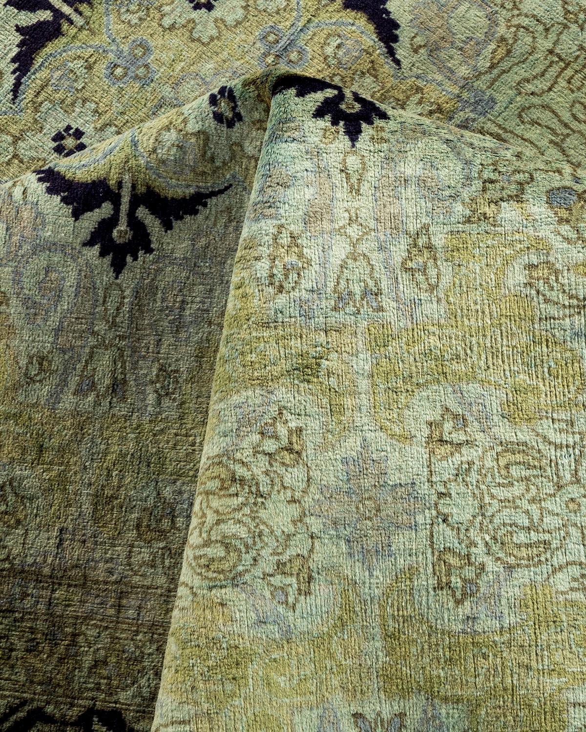 Contemporary Overdyed Hand Knotted Wool Gray Area Rugs (Tappeto di lana grigio) in vendita 1