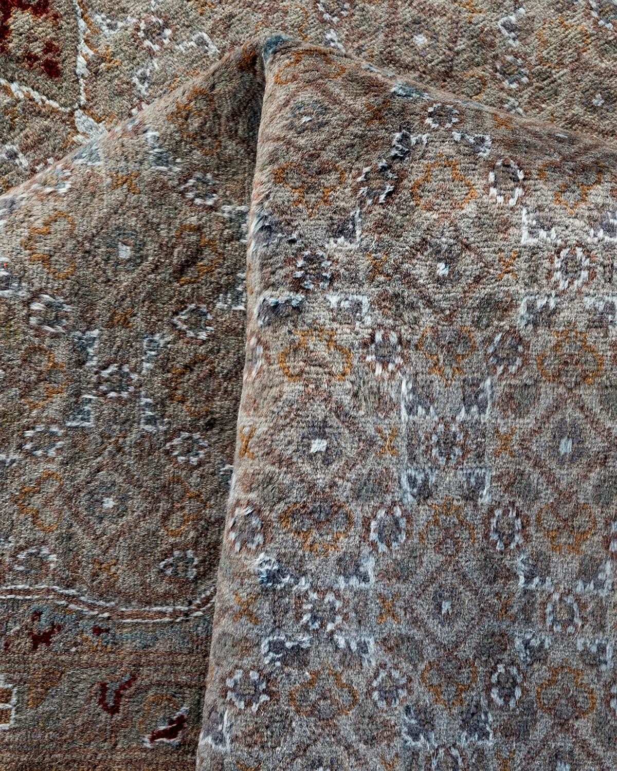 Contemporary Overdyed Hand Knotted Wool Gray Area Rugs (Tappeto di lana grigio) in vendita 1