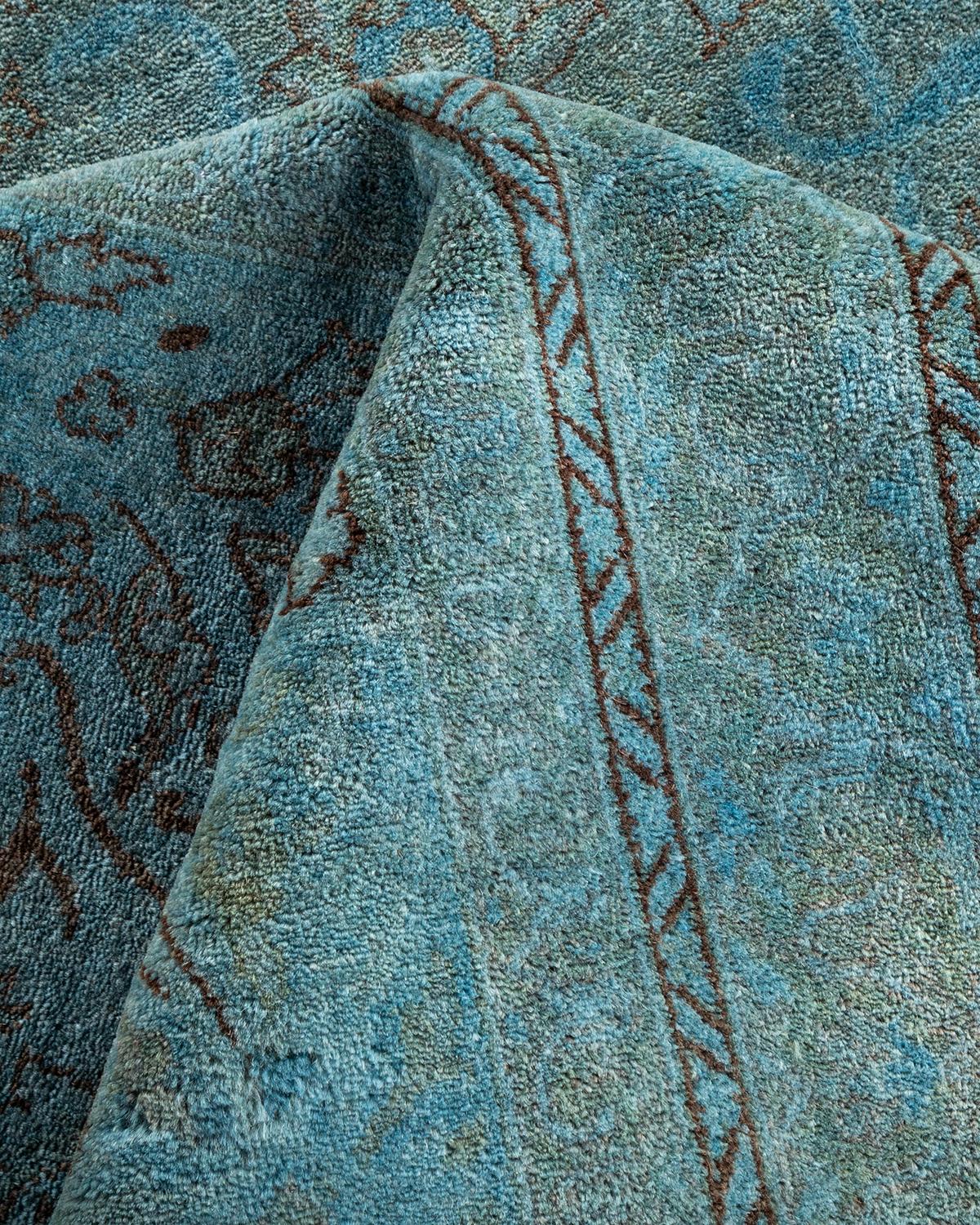 Contemporary Overdyed Hand Knotted Wool Gray Area Rugs (Tappeto di lana grigio) in vendita 1