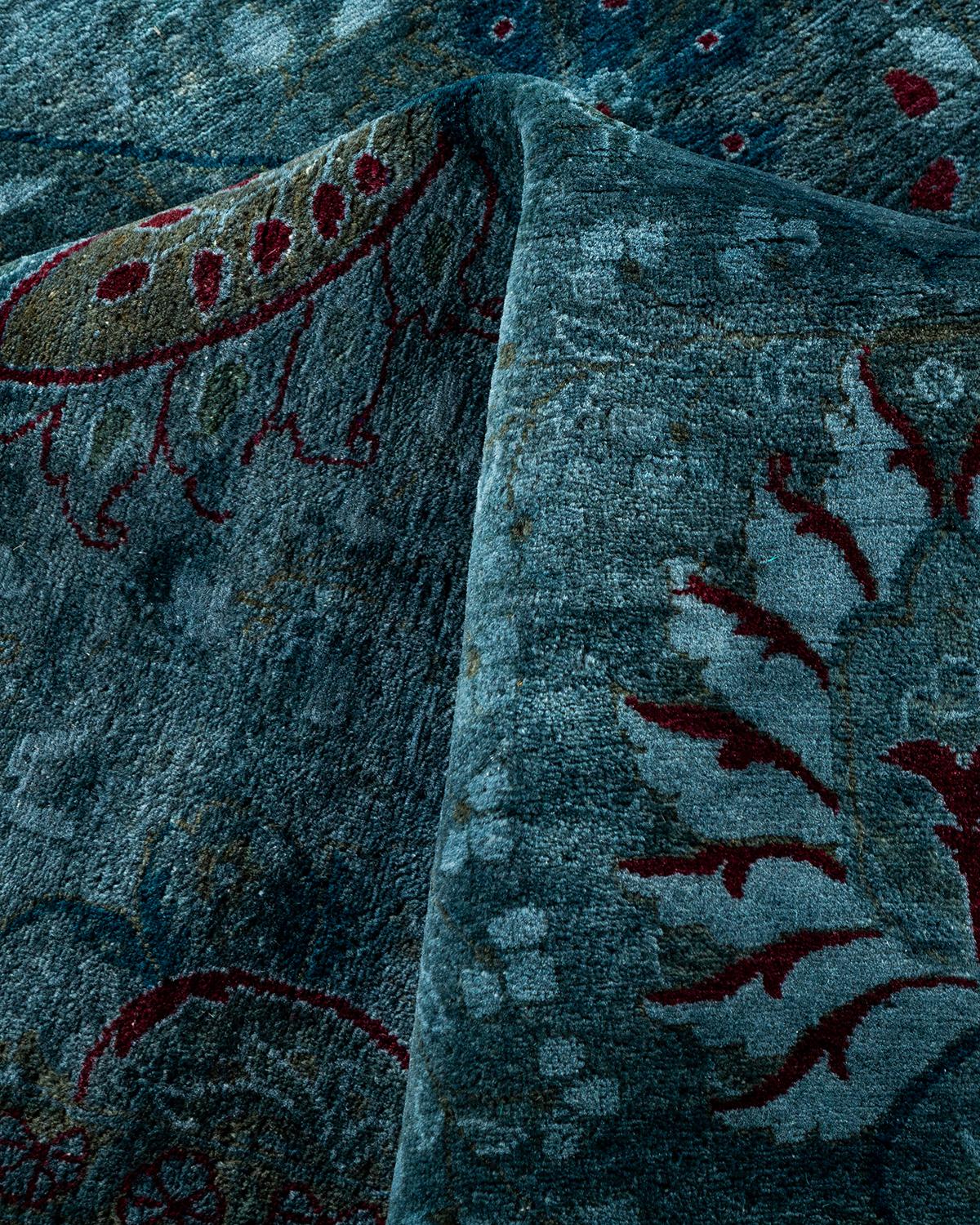 Contemporary Overdyed Hand Knotted Wool Gray Area Rugs (Tappeto di lana grigio) in vendita 1