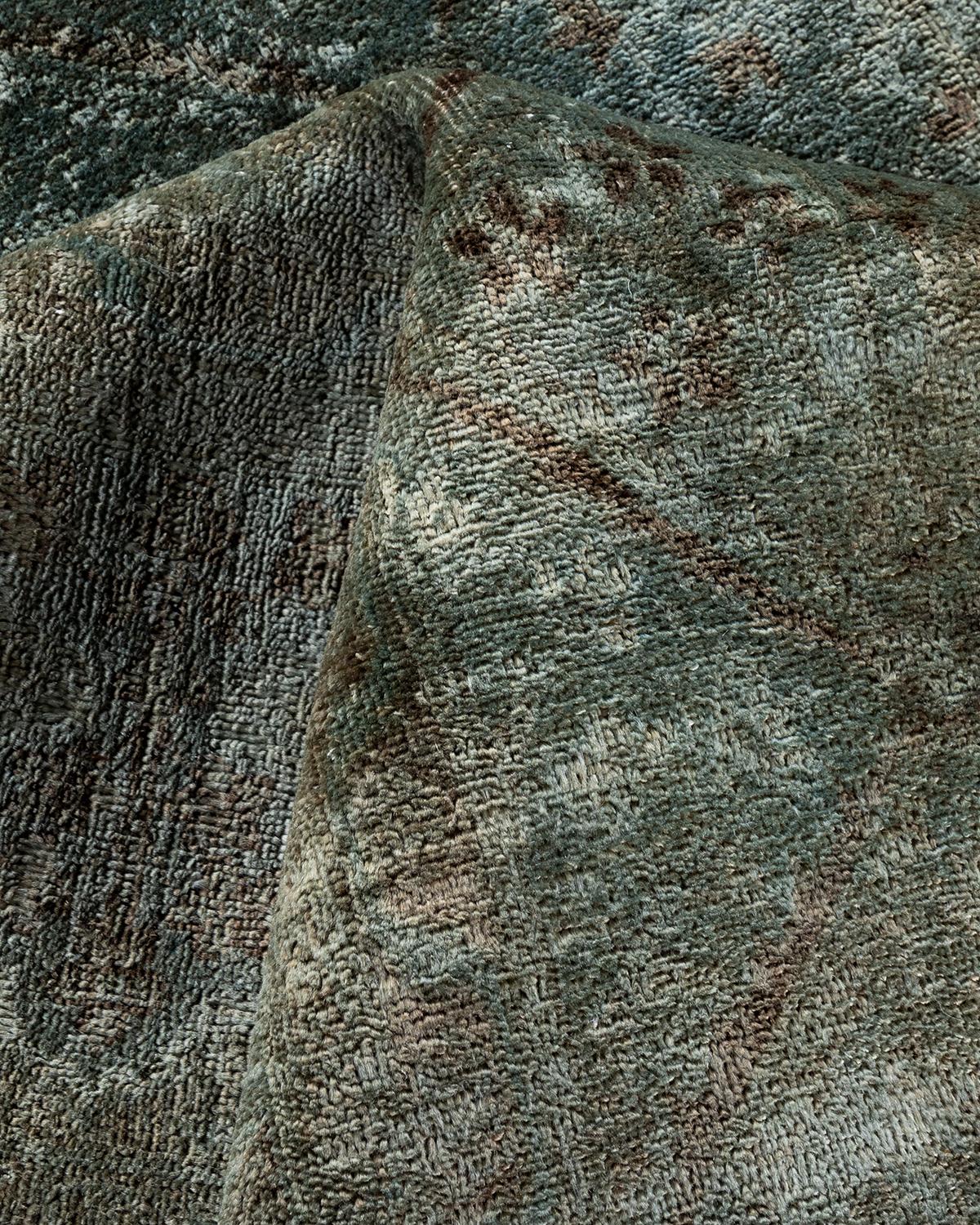 Contemporary Overdyed Hand Knotted Wool Gray Area Rugs (Tappeto di lana grigio) in vendita 1
