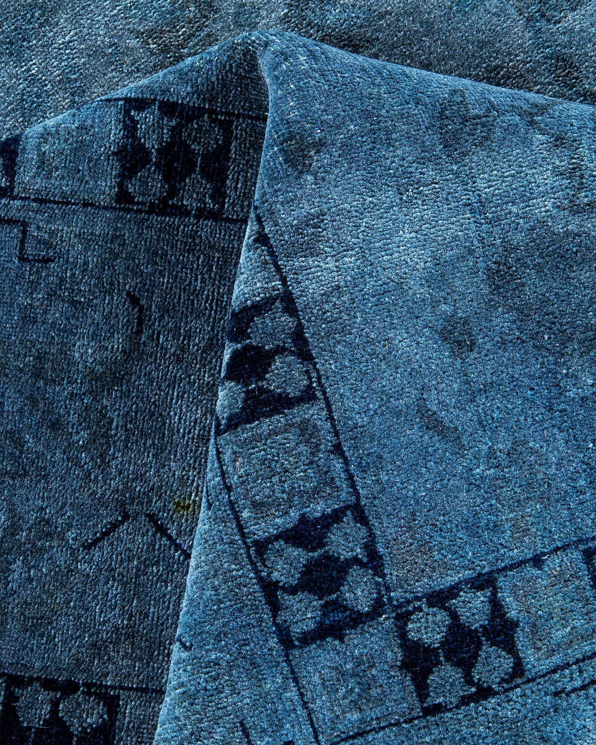 Contemporary Overdyed Hand Knotted Wool Gray Area Rugs (Tappeto di lana grigio) in vendita 1
