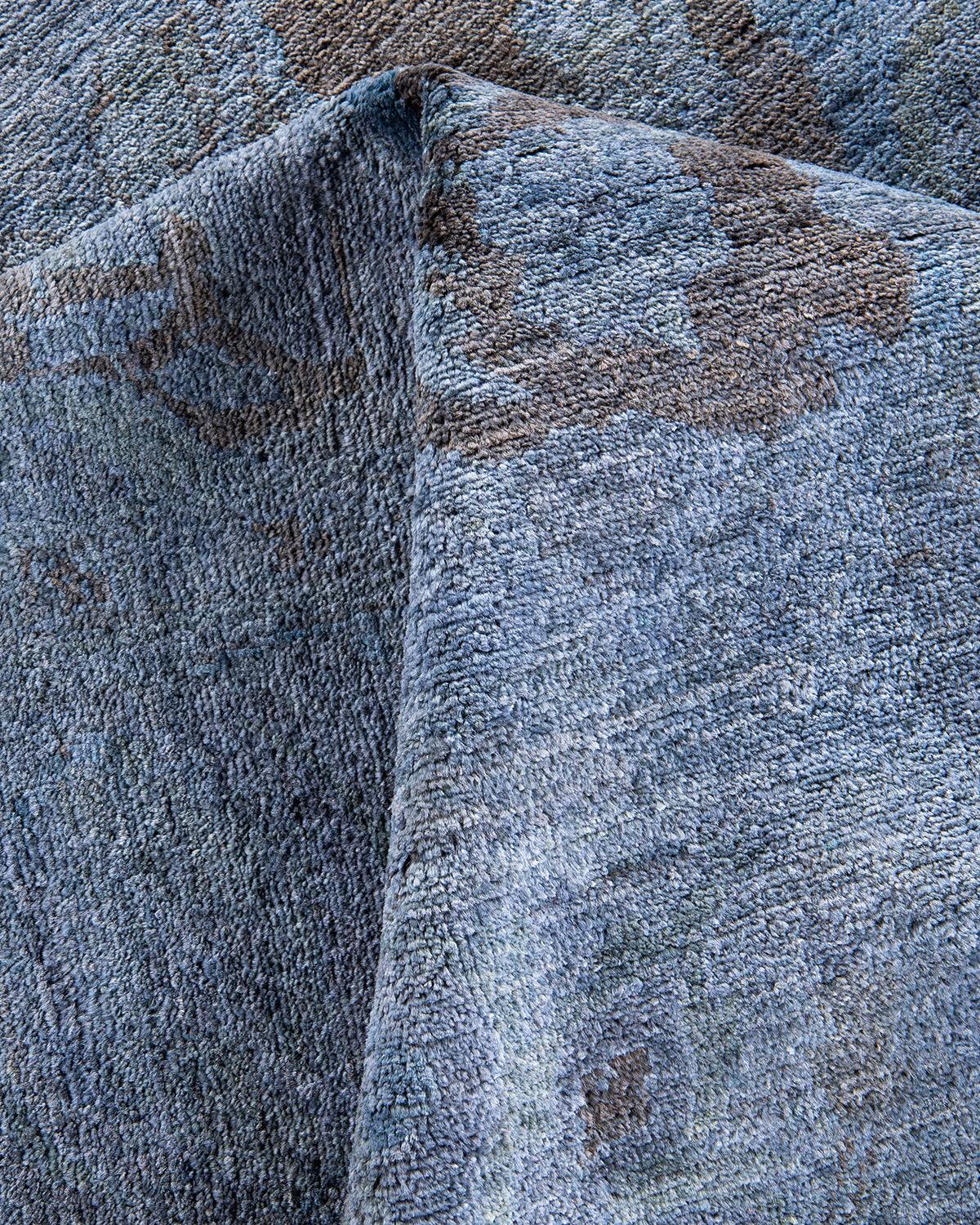 Contemporary Overdyed Hand Knotted Wool Gray Area Rugs (Tappeto di lana grigio) in vendita 1