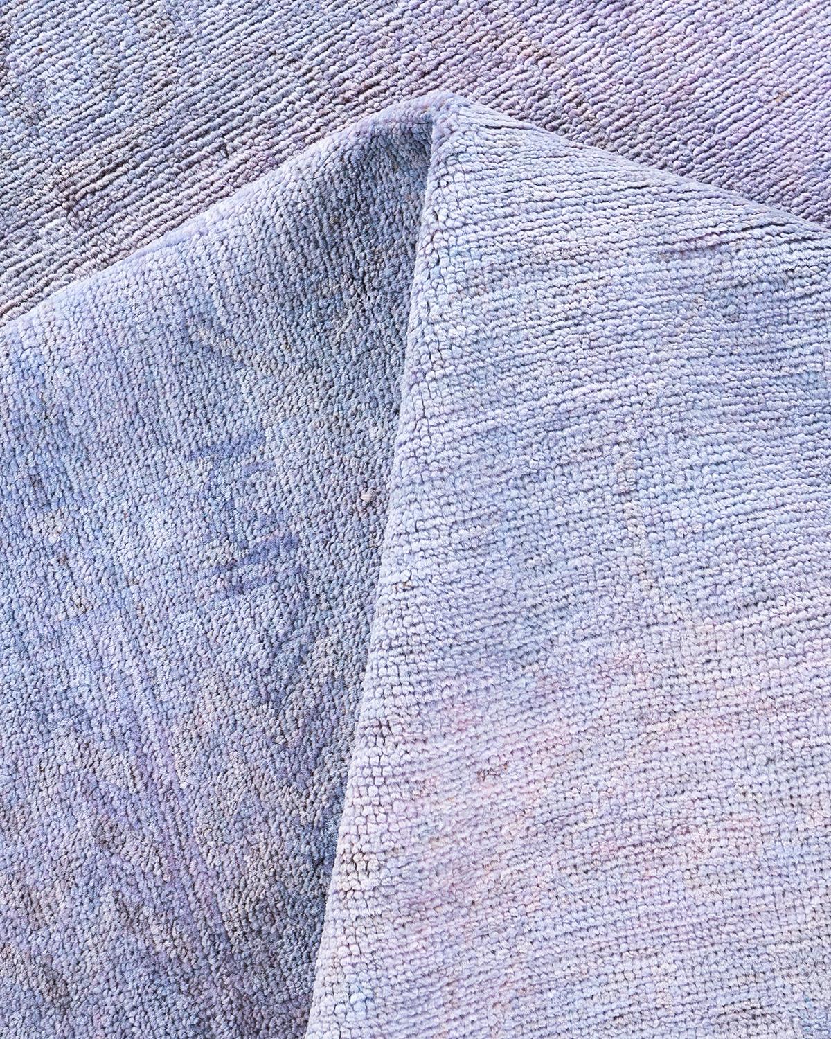Contemporary Overdyed Hand Knotted Wool Gray Area Rugs (Tappeto di lana grigio) in vendita 1