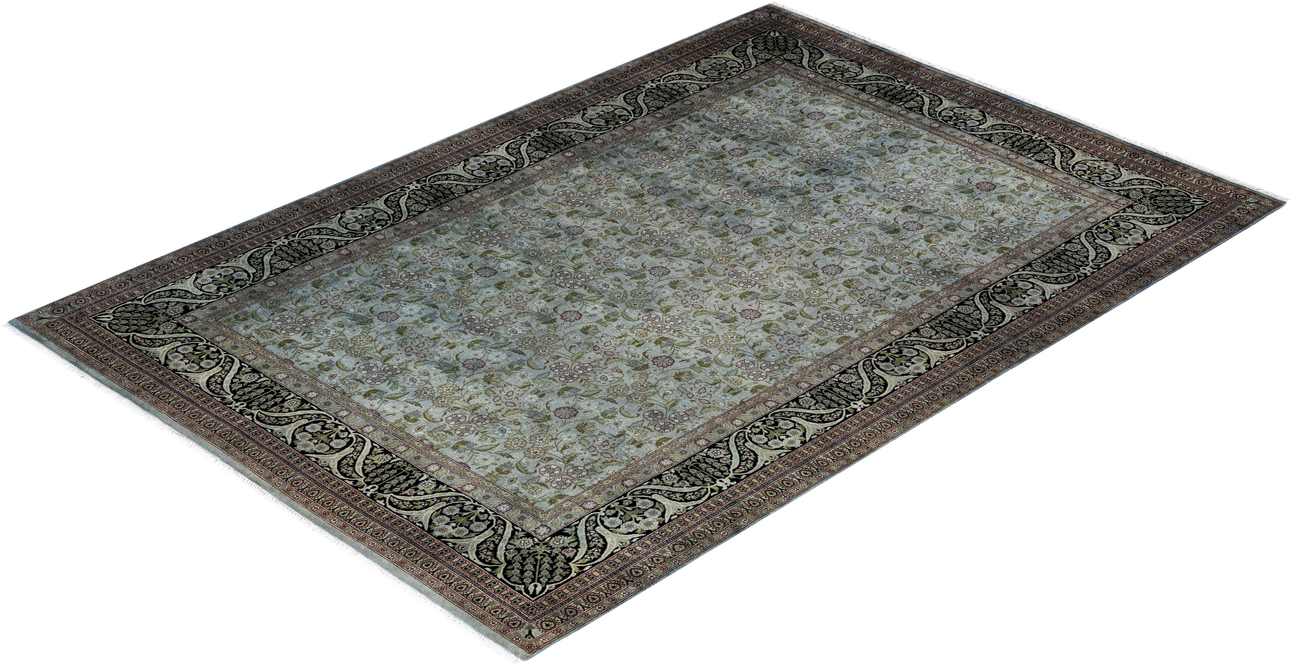 Contemporary Overdyed Hand Knotted Wool Gray Area Rugs (Tappeto di lana grigio) in vendita 2