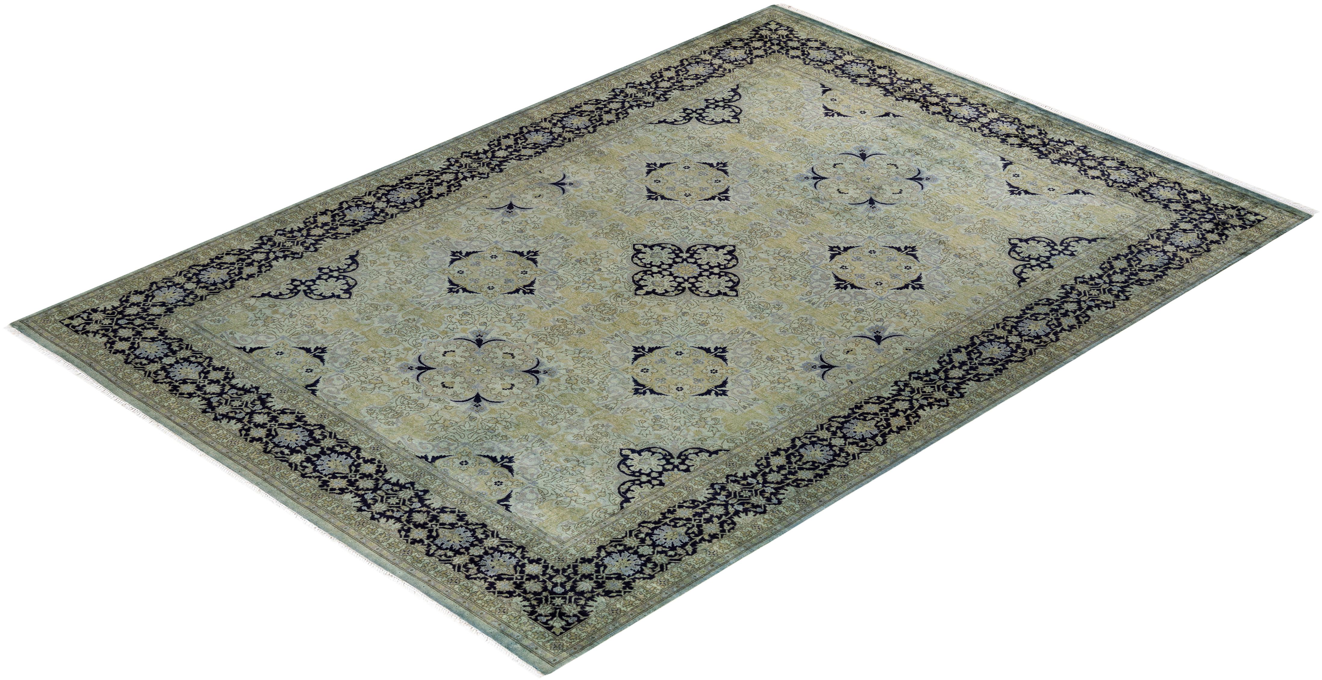 Contemporary Overdyed Hand Knotted Wool Gray Area Rugs (Tappeto di lana grigio) in vendita 2