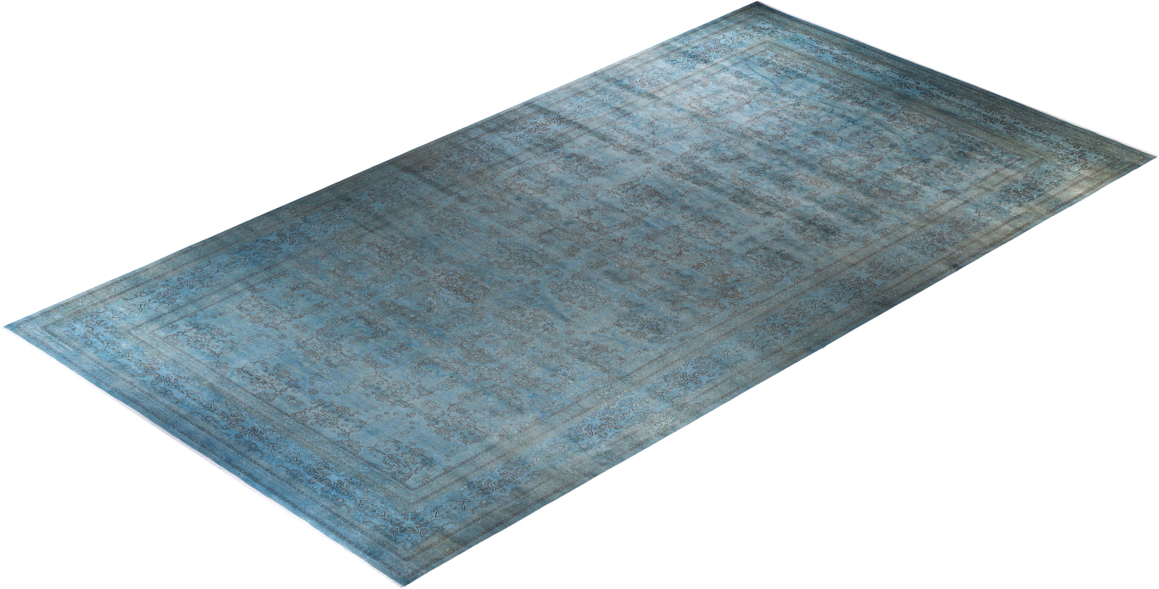 Contemporary Overdyed Hand Knotted Wool Gray Area Rugs (Tappeto di lana grigio) in vendita 2