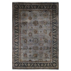 Contemporary Overdyed Hand Knotted Wool Gray Area Rug