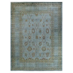 Contemporary Overdyed Hand Knotted Wool Gray Area Rug (Tapis de sol surdimensionné en laine grise nouée à la main)
