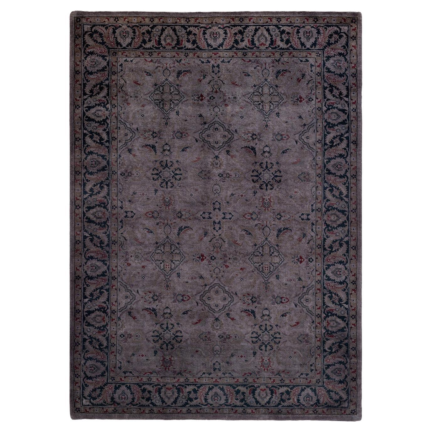 Contemporary Overdyed Hand Knotted Wool Gray Area Rug