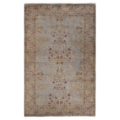 Contemporary Overdyed Hand Knotted Wool Gray Area Rug