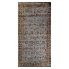 Contemporary Overdyed Hand Knotted Wool Gray Area Rug