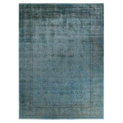 Contemporary Overdyed Hand Knotted Wool Gray Area Rug
