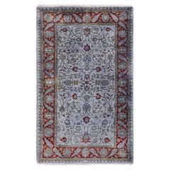 Contemporary Overdyed Hand Knotted Wool Gray Area Rug (Tapis de sol surdimensionné en laine grise nouée à la main)