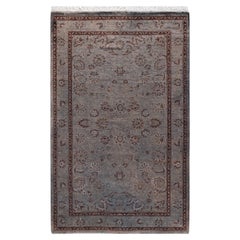 Contemporary Overdyed Hand Knotted Wool Gray Area Rug