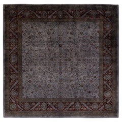 Contemporary Overdyed Hand Knotted Wool Gray Area Rug