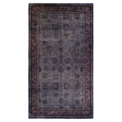 Contemporary Overdyed Hand Knotted Wool Gray Area Rug