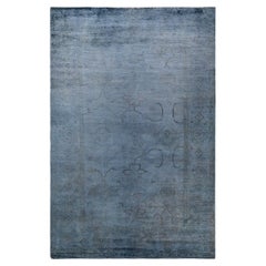 Alfombra de lana teñida a mano gris contemporánea