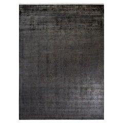Contemporary Overdyed Hand Knotted Wool Gray Area Rug