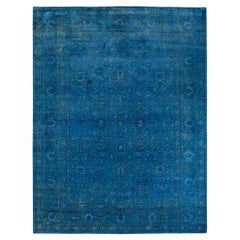 Contemporary Overdyed Hand Knotted Wool Gray Area Rug
