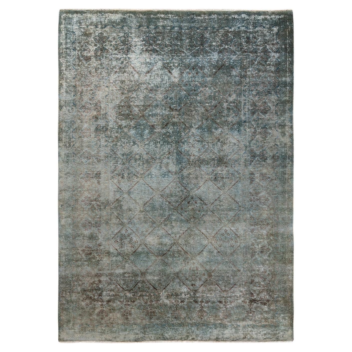 Contemporary Overdyed Hand Knotted Wool Gray Area Rug