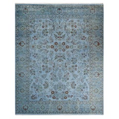Contemporary Overdyed Hand Knotted Wool Gray Area Rug