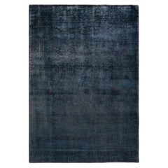 Contemporary Overdyed Hand Knotted Wool Gray Area Rug