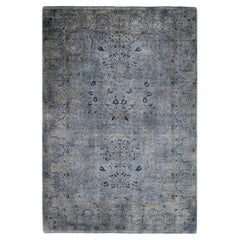 Contemporary Overdyed Hand Knotted Wool Gray Area Rug