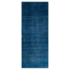 Alfombra de lana teñida a mano gris contemporánea