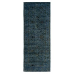 Contemporary Overdyed Hand Knotted Wool Gray Area Rug