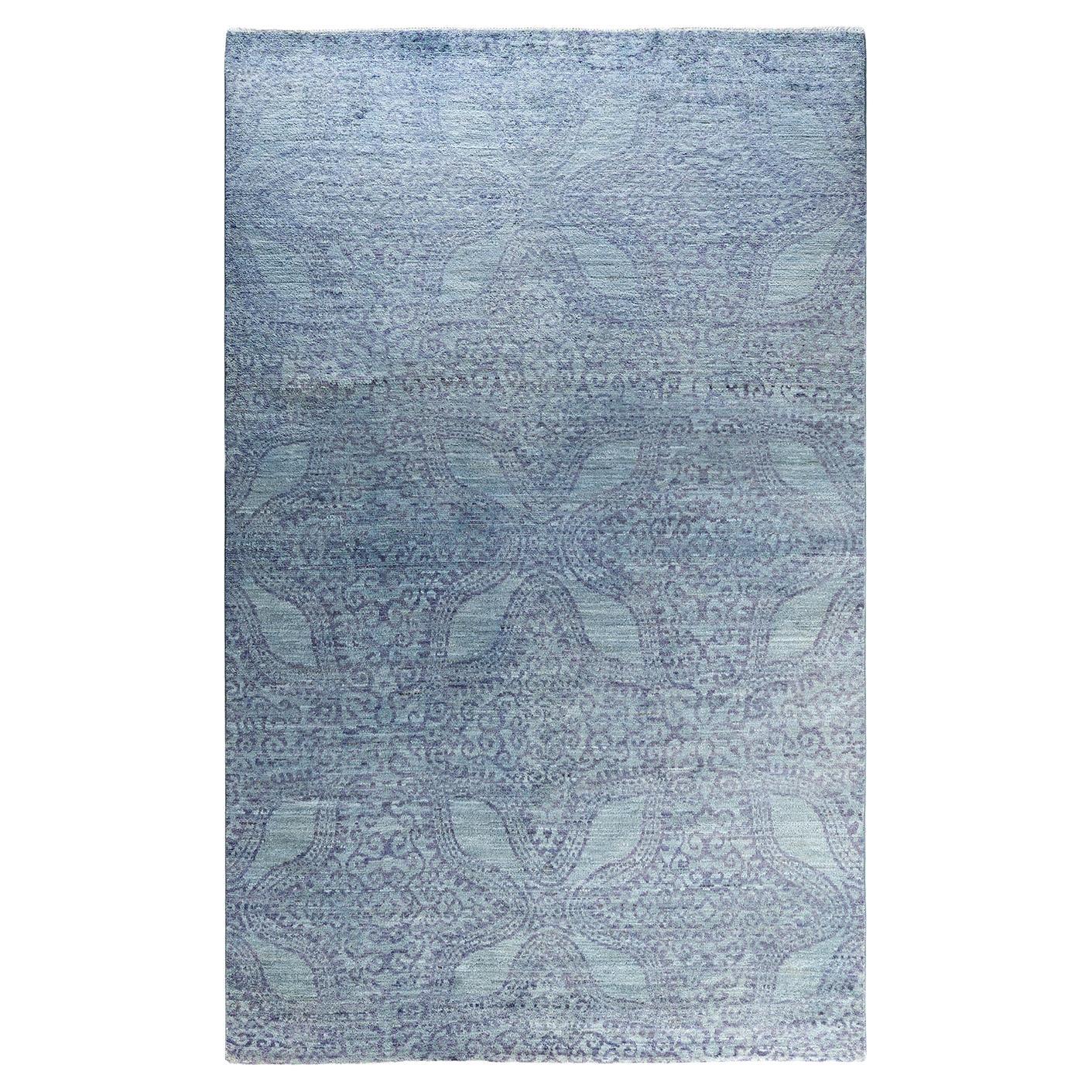 Contemporary Overdyed Hand Knotted Wool Gray Area Rug