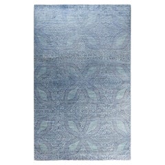 Contemporary Overdyed Hand Knotted Wool Gray Area Rug