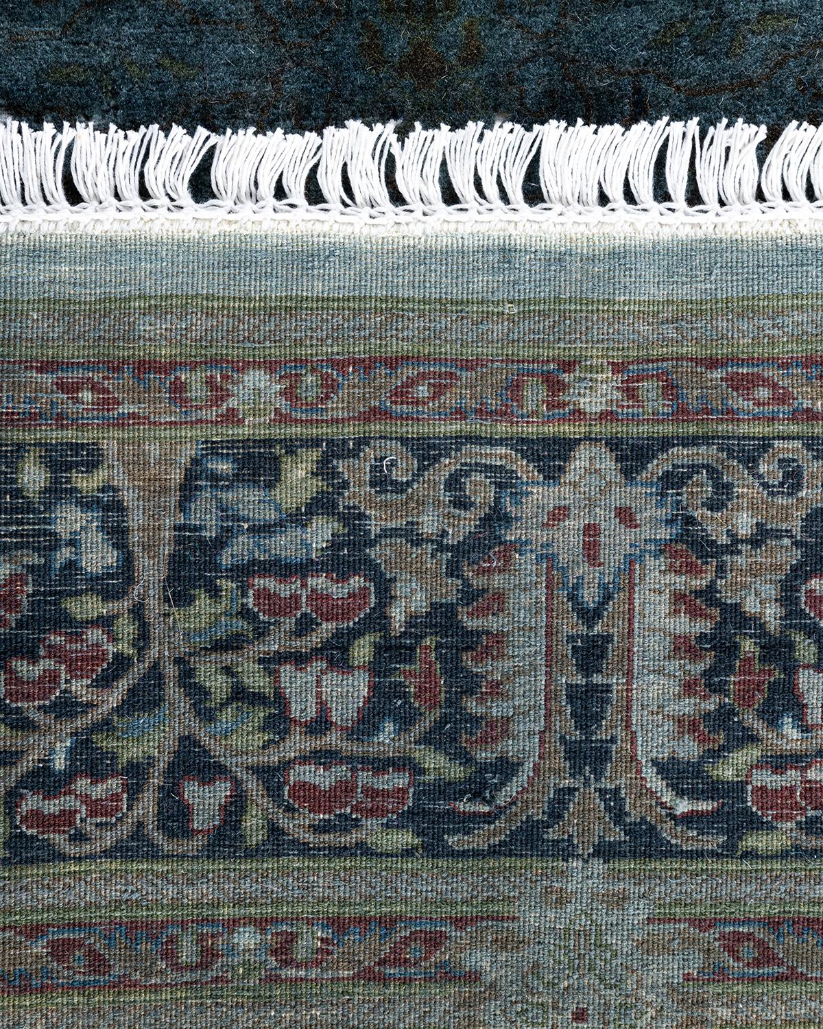 Zeitgenössische Overdyed handgeknüpfte Wolle grau Octagon Bereich Teppich 6' 1