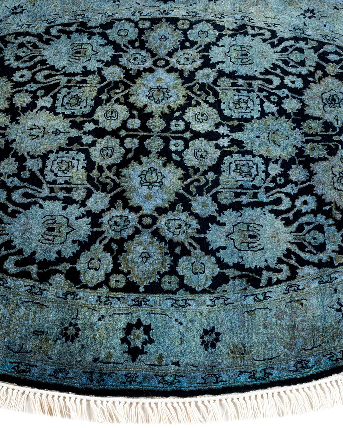 Contemporary Overdyed Hand Knotted Wool Gray Oval Area Rug In New Condition For Sale In Norwalk, CT