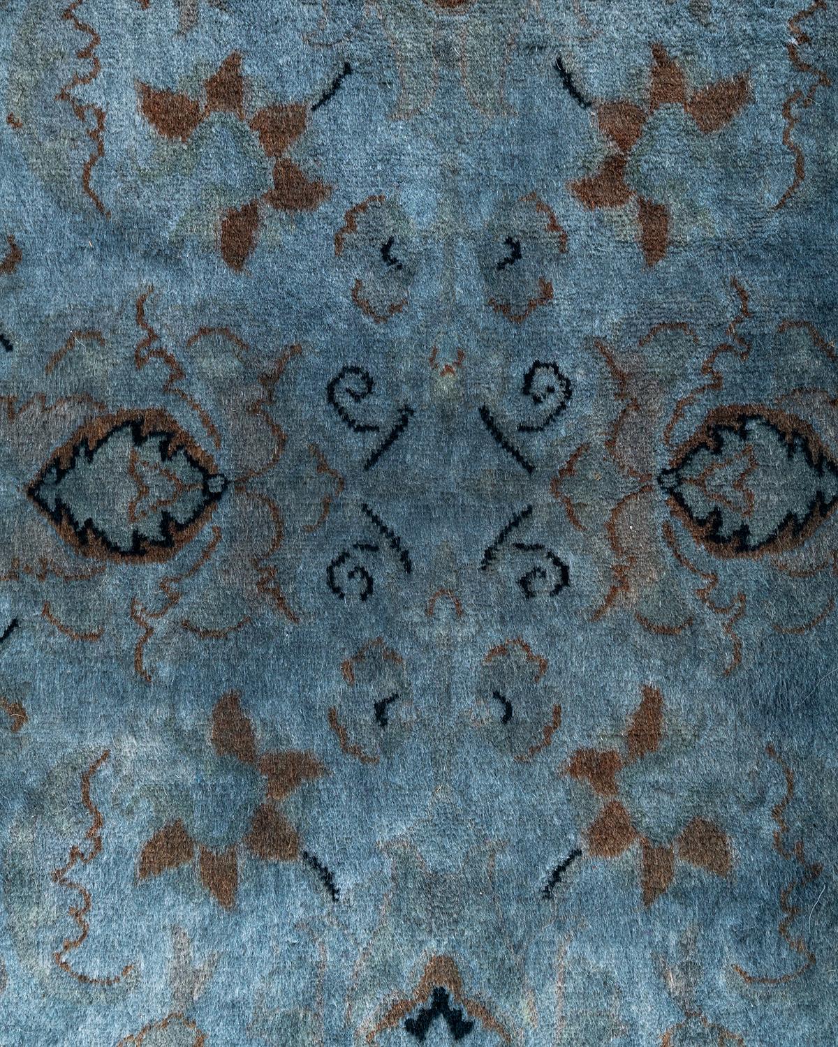 Pakistanais Tapis de course contemporain en laine surteinte nouée à la main, gris 2' 6