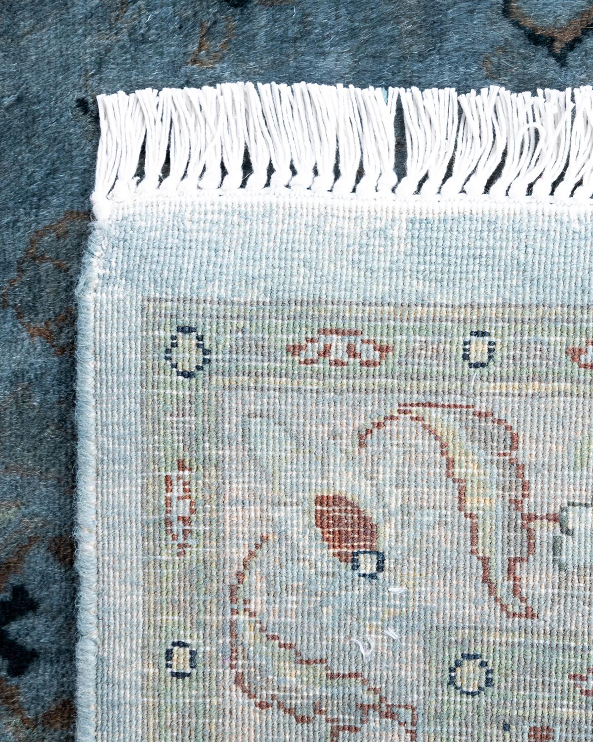 XXIe siècle et contemporain Tapis de course contemporain en laine surteinte nouée à la main, gris 2' 6