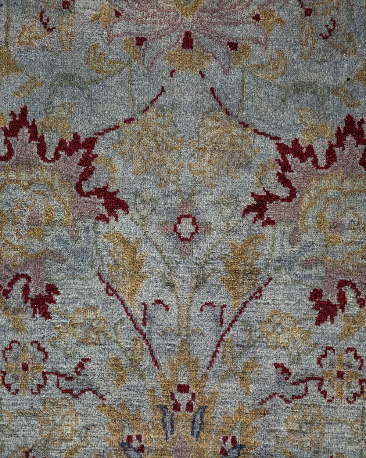 Contemporary Overdyed Hand Knotted Wool Gray Runner (Pakistanisch) im Angebot
