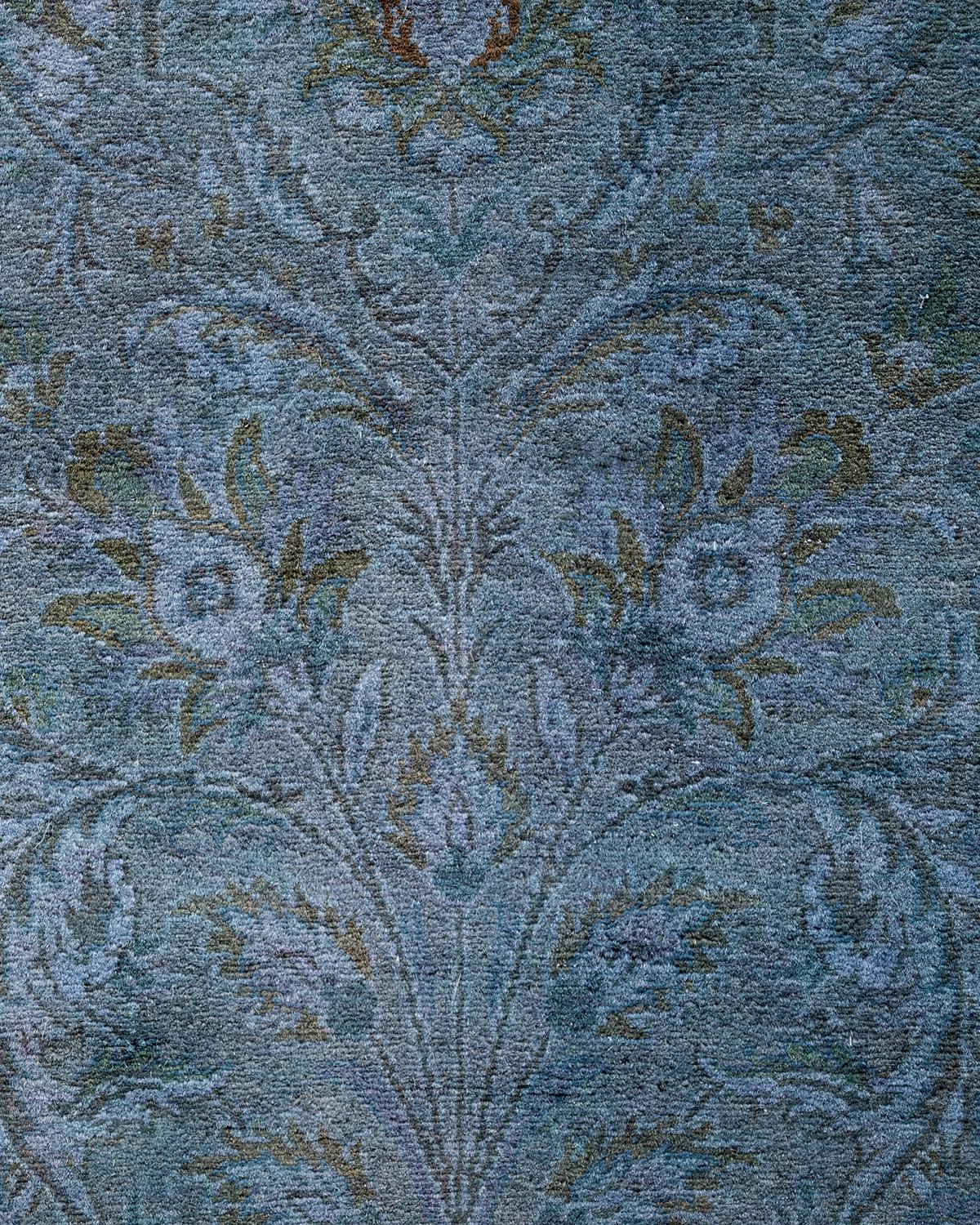Traves de Mesa Contemporáneo Overdyed Hand Knotted Lana Gris Pakistaní en venta