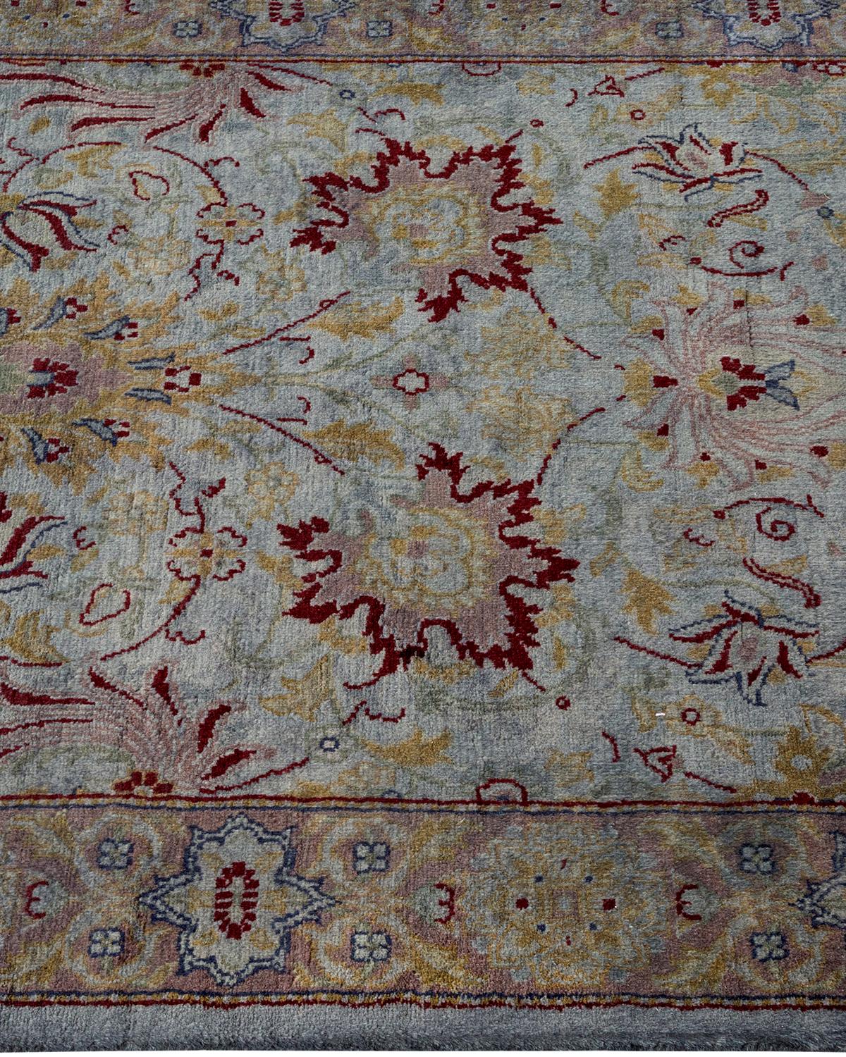 Contemporary Overdyed Hand Knotted Wool Gray Runner In New Condition For Sale In Norwalk, CT