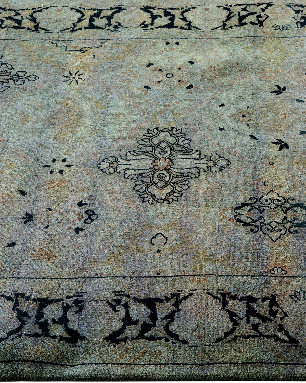 Contemporary Overdyed Hand Knotted Wool Gray Runner In New Condition For Sale In Norwalk, CT