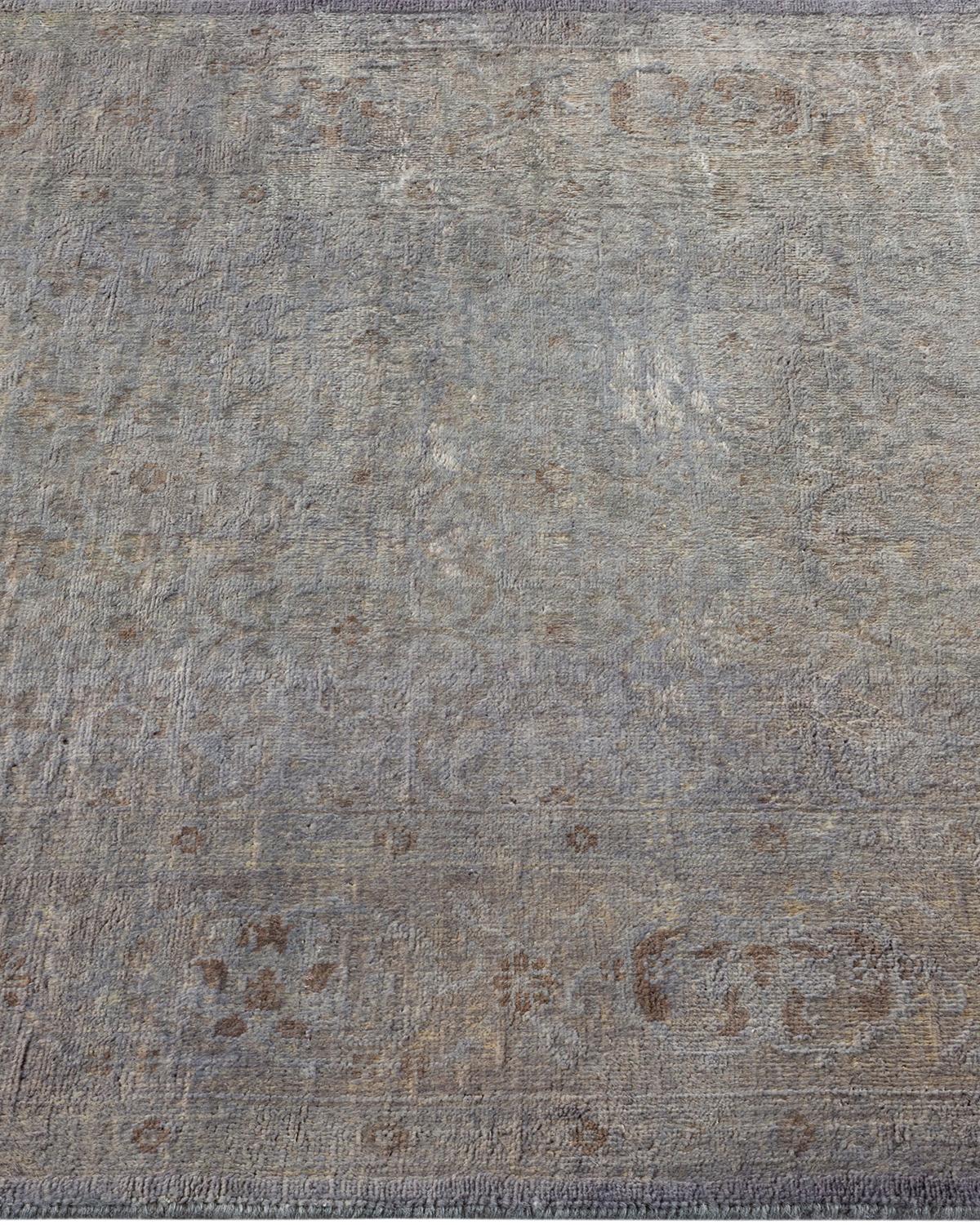 Contemporary Overdyed Hand Knotted Wool Gray Runner In New Condition For Sale In Norwalk, CT