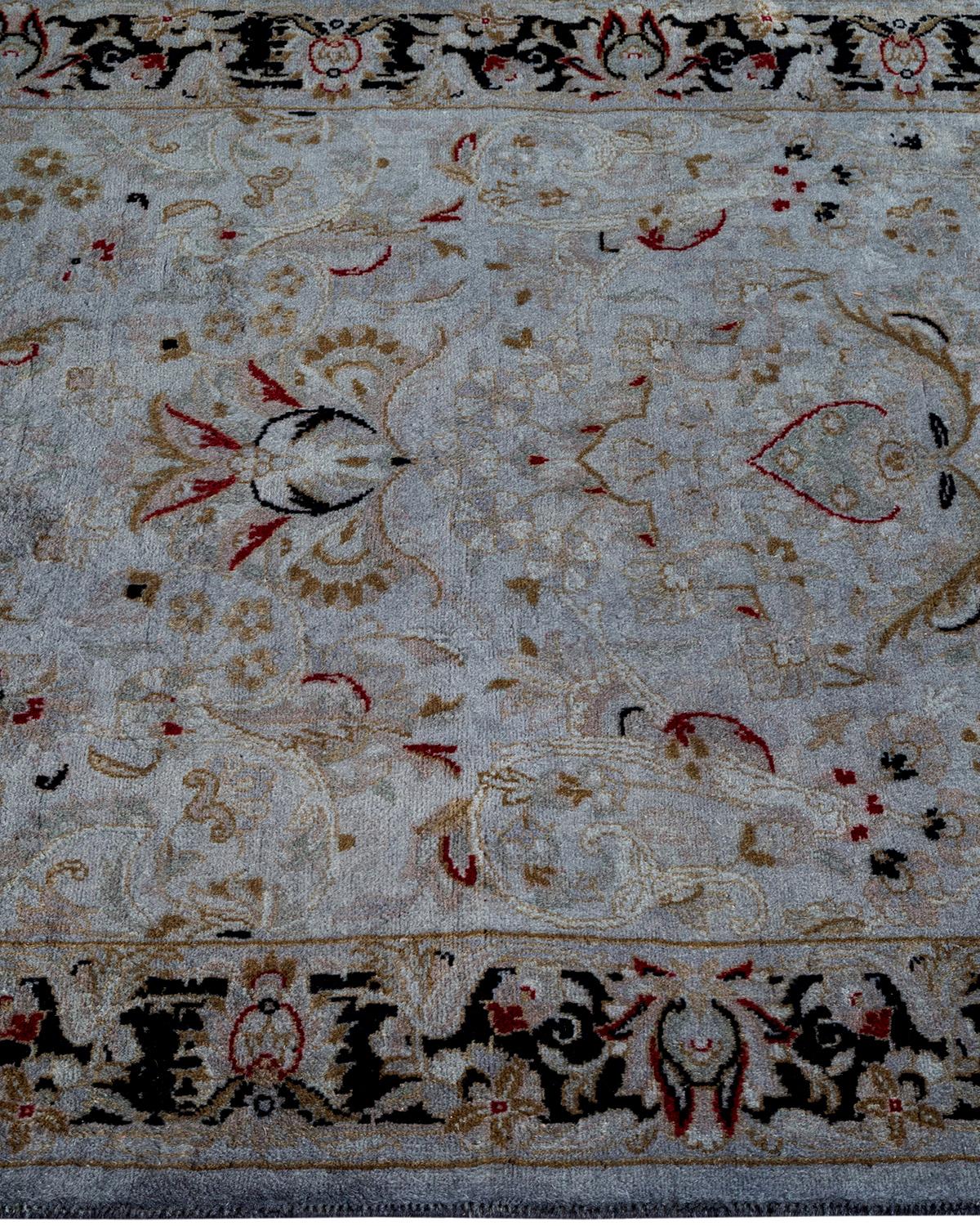 Contemporary Overdyed Hand Knotted Wool Gray Runner In New Condition For Sale In Norwalk, CT