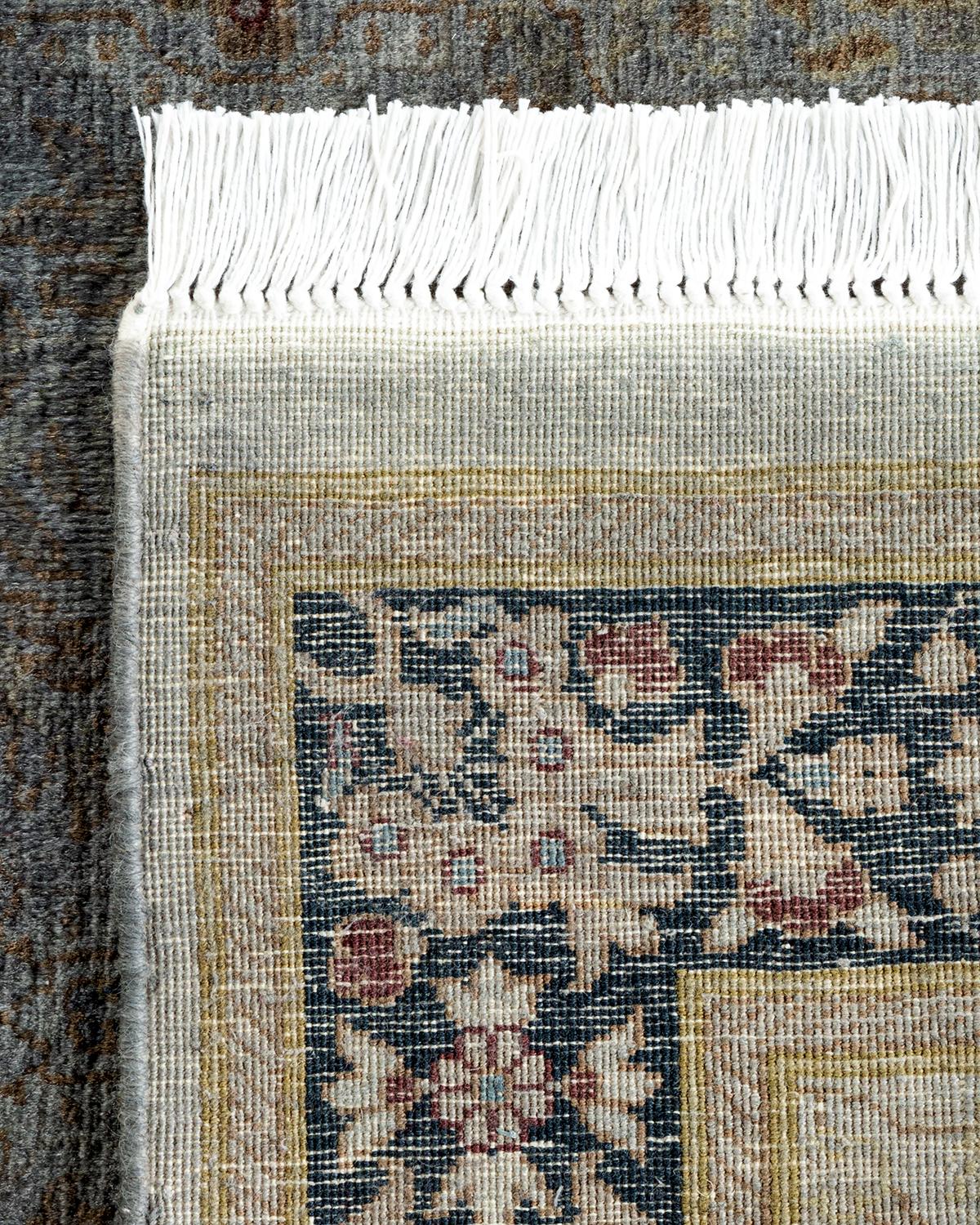 Traves de Mesa Contemporáneo Overdyed Hand Knotted Lana Gris Siglo XXI y contemporáneo en venta