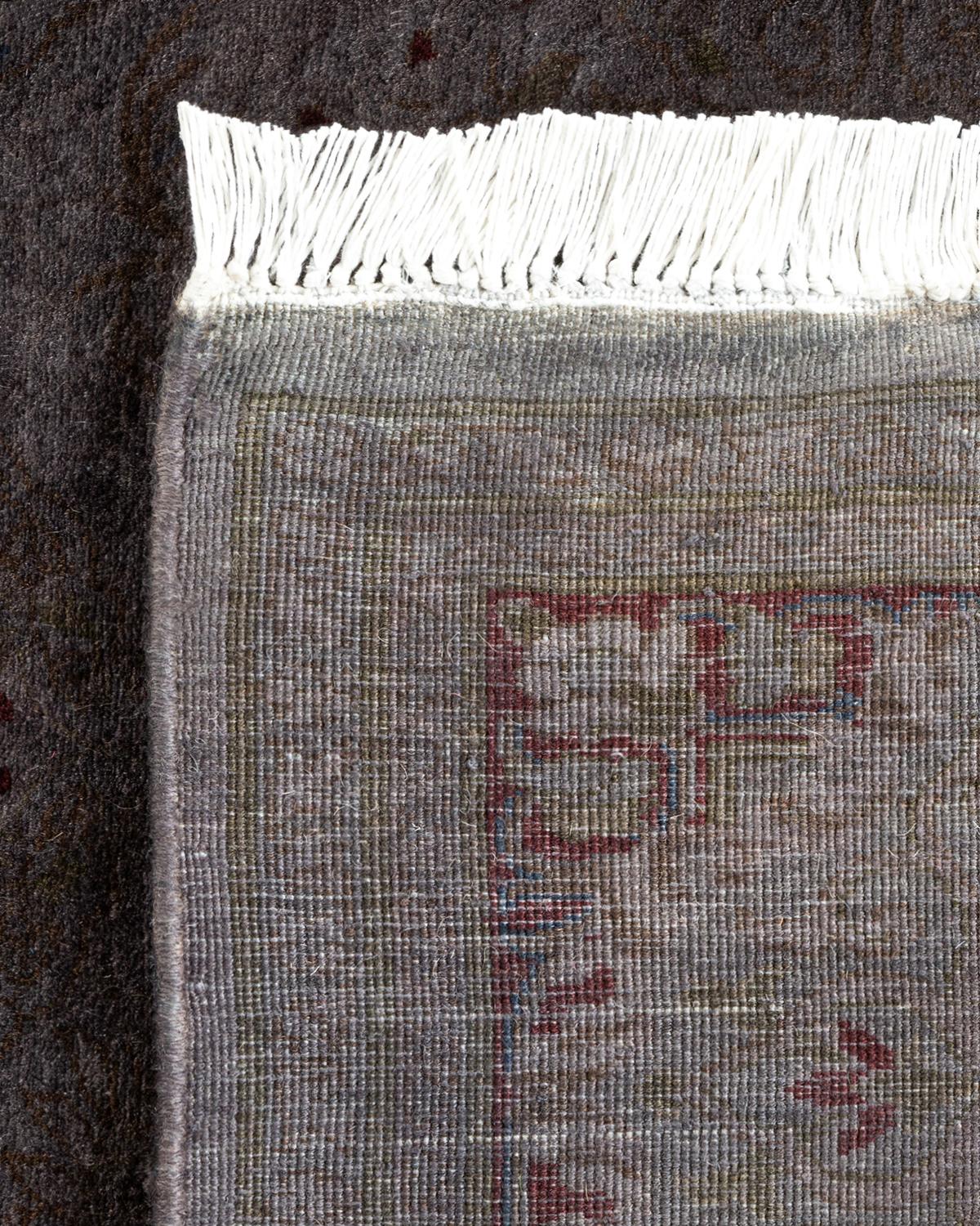 Traves de Mesa Contemporáneo Overdyed Hand Knotted Lana Gris Siglo XXI y contemporáneo en venta