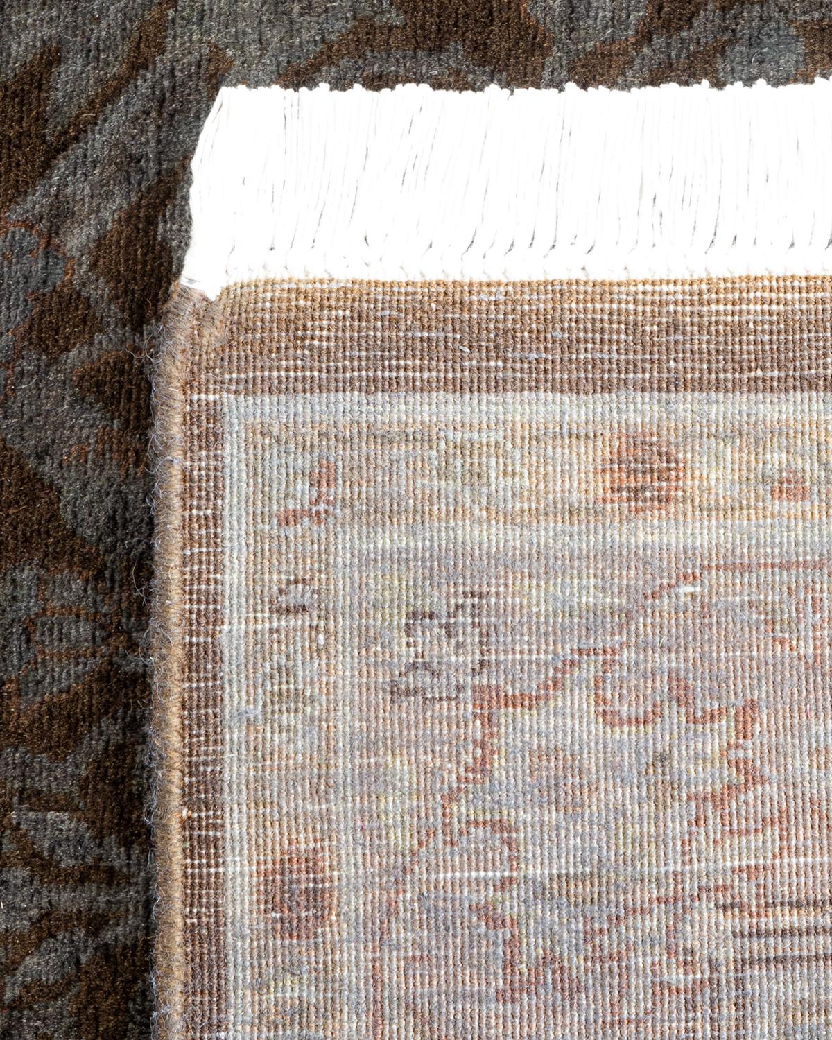 Traves de Mesa Contemporáneo Overdyed Hand Knotted Lana Gris Siglo XXI y contemporáneo en venta