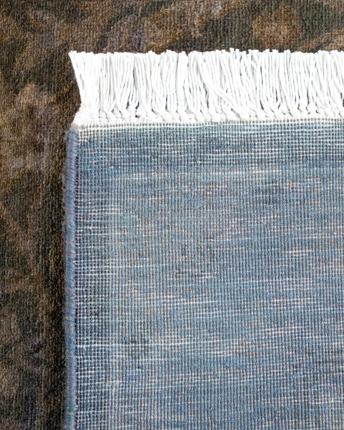 Traves de Mesa Contemporáneo Overdyed Hand Knotted Lana Gris Siglo XXI y contemporáneo en venta