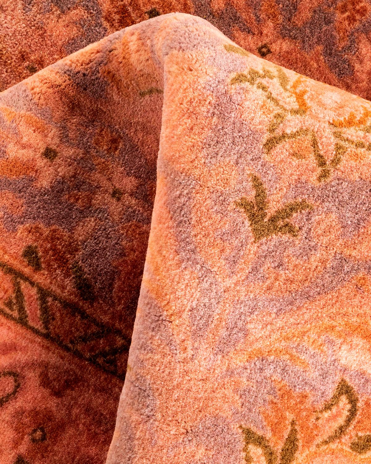 Traves de Mesa Contemporáneo Overdyed Hand Knotted Lana Gris en venta 2